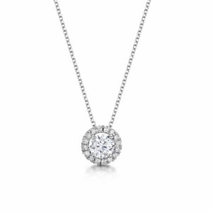 diamond halo necklace